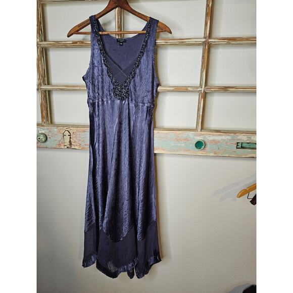Komarov Dresses & Skirts - Komarov Blue Sleeveless lightweight Handkerchief Hem Ladies Dress size Small